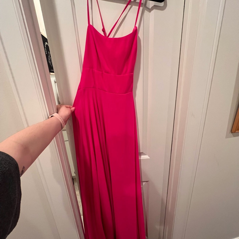 Lulu's Vibrant Pink Satin Dress